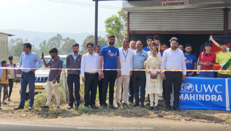 MUWCI students cheer cyclists at Pune Grand Tour
