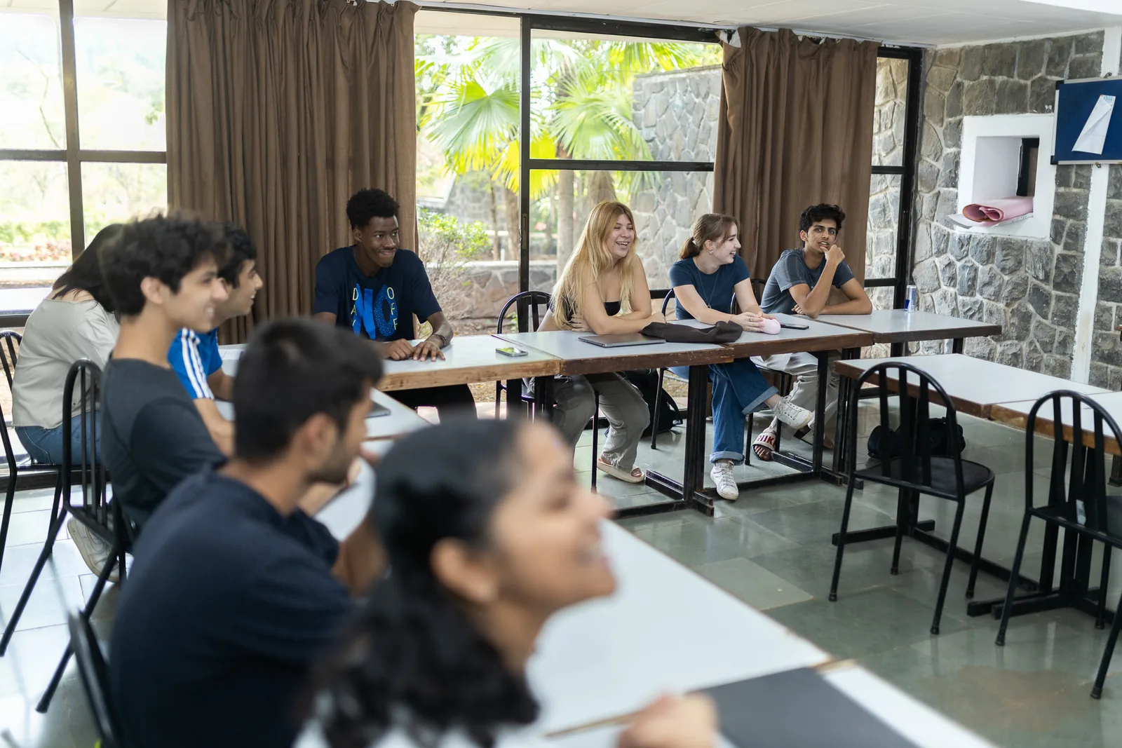 students gathering