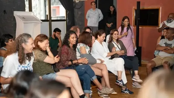 Students together in a campus common room